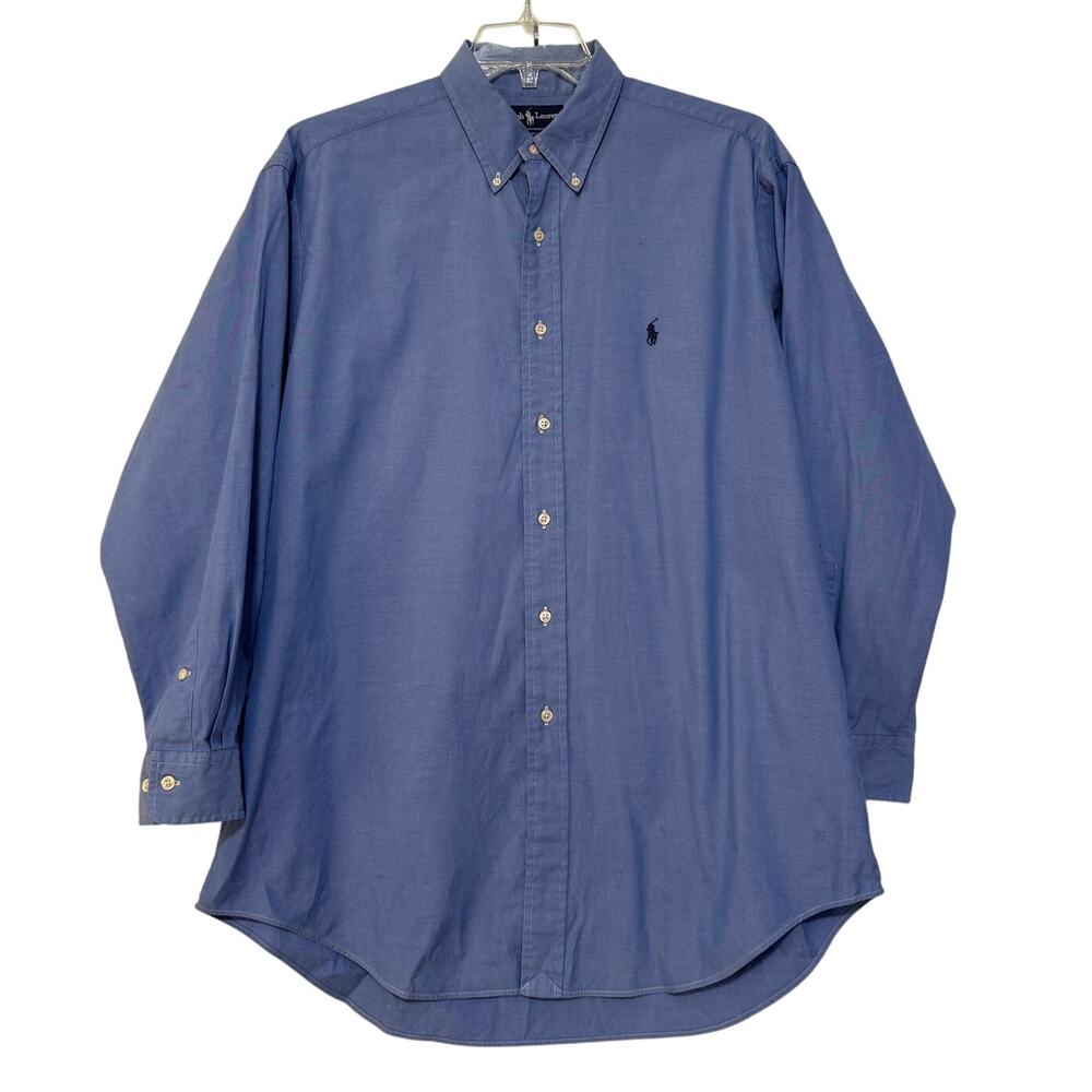 Ralph Lauren Yarmouth Pony Long-Sleeve Oxford Button Down, Size 16 1/2"